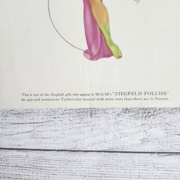 Vtg 1940s George Petty Ziegfeld Follies Pinup Girl Art Print 8.5x11 Flower - Picture 3 of 9